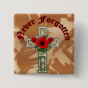 Badge Carré 5 Cm Never Forgotten
