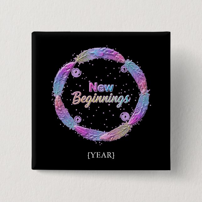 Badge Carré 5 Cm New Beginnings / Nuevos Comienzos 2027 (Devant)