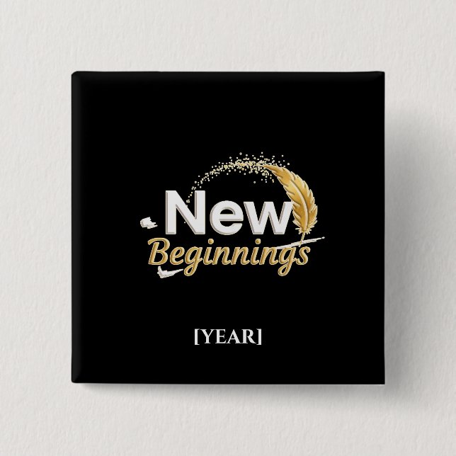 Badge Carré 5 Cm New Beginnings Pin / Pin Nuevos Comienzos (Devant)