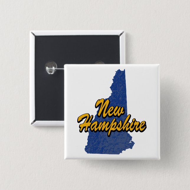 Badge Carré 5 Cm New Hampshire (Devant & derrière)