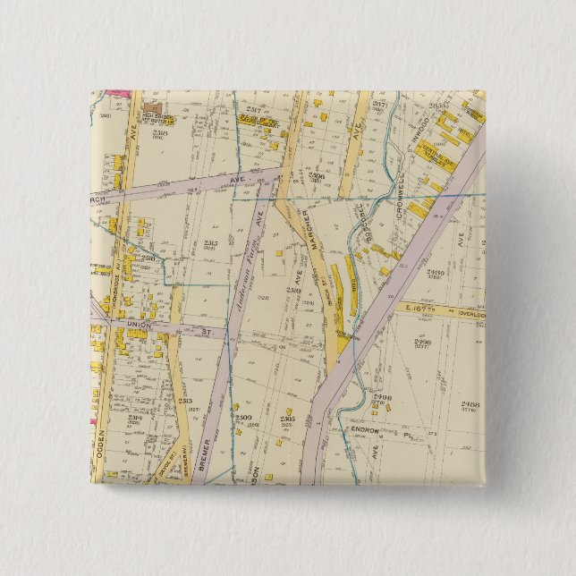 Badge Carré 5 Cm New York 10 (Devant)