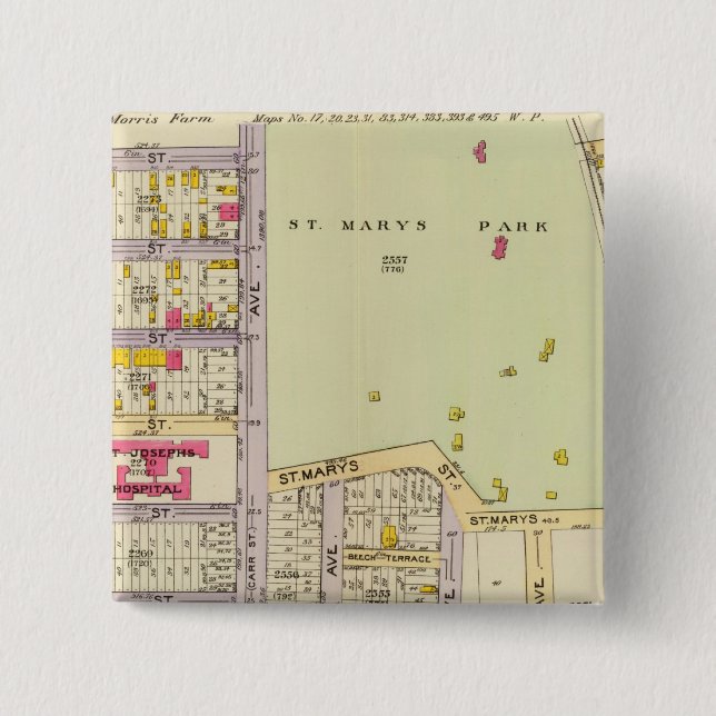 Badge Carré 5 Cm New York 25 (Devant)