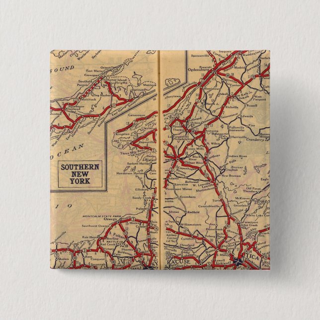 Badge Carré 5 Cm New York 28 (Devant)