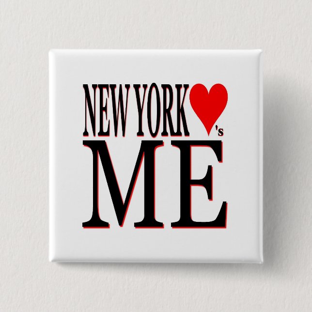 Badge Carré 5 Cm New York m'aime (Devant)