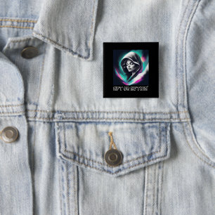 Badge Carré 5 Cm NFT ou Nothin’ - Bold Web3 & Crypto Enthousiaste