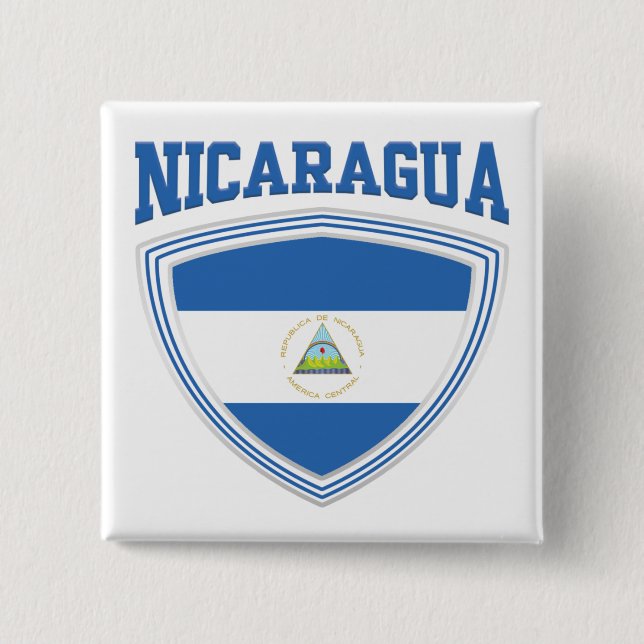 Badge Carré 5 Cm Nicaragua - Bouclier (Devant)
