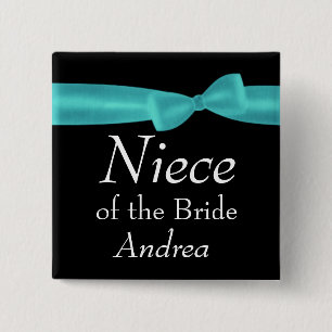 Badge Carré 5 Cm NIÈCE du nom fait sur commande Y129 de mariage