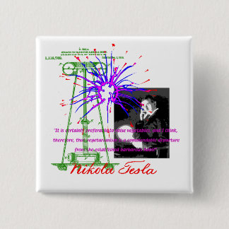 Badge Carré 5 Cm Nikola Tesla