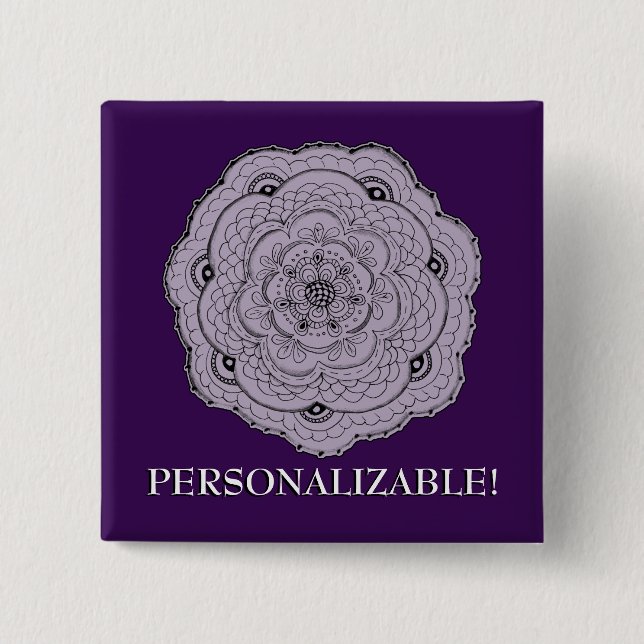 Badge Carré 5 Cm N'importe quelle couleur dentelle look Crochet Doi (Devant)