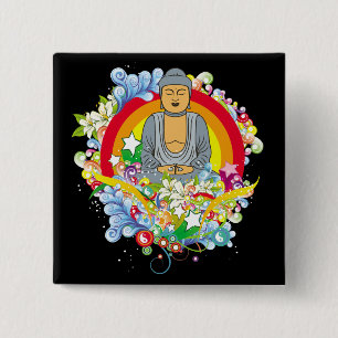 Badge Carré 5 Cm Nirvana Bouddha