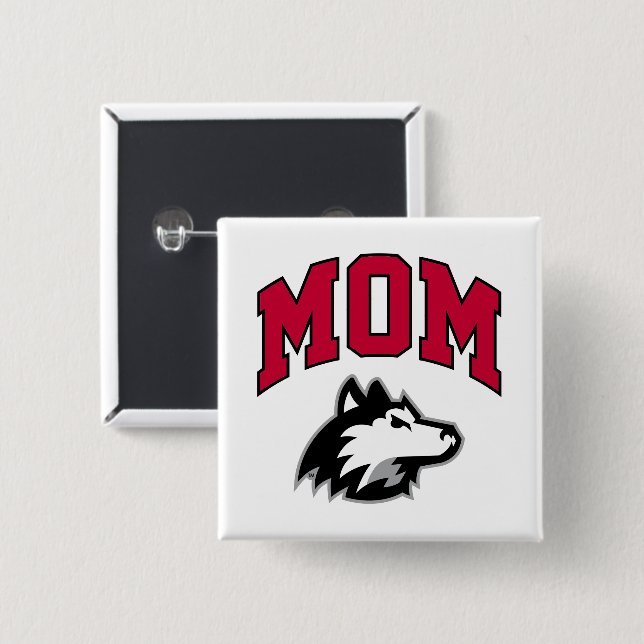 Badge Carré 5 Cm NIU Huskies Maman (Devant & derrière)