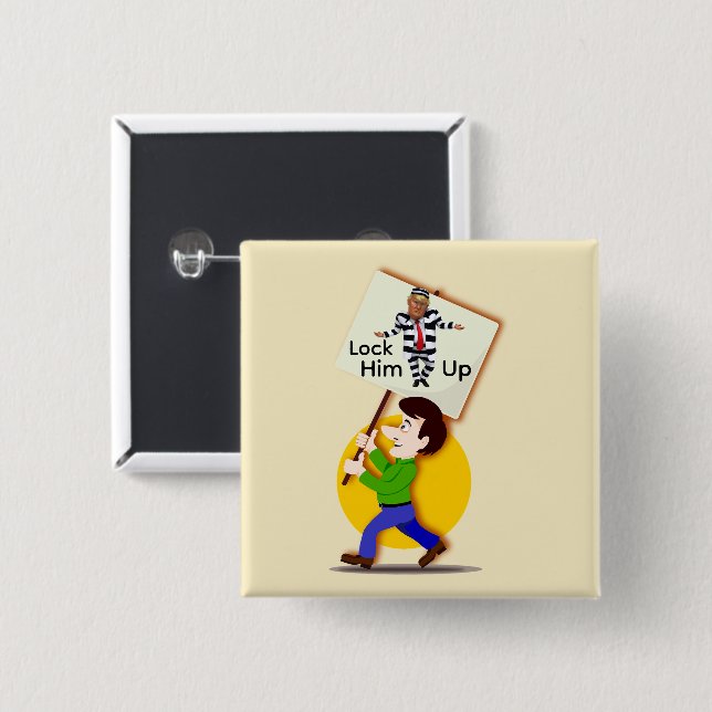 Badge Carré 5 Cm No Kings Button (Devant & derrière)