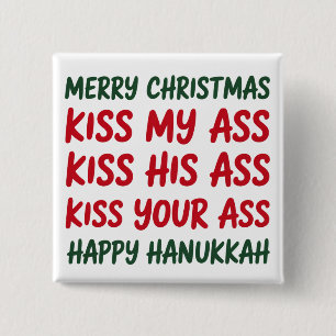 Badge Carré 5 Cm Noël Drôle Joyeux Noël Sarcasique Grossier
