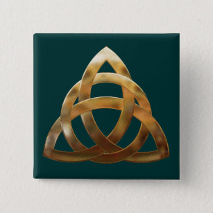 Badge Carré 5 Cm noeud de trinité d'or celtique