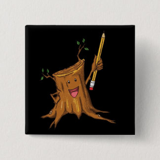 Badge Carré 5 Cm Noir (carré) courtaud de bouton