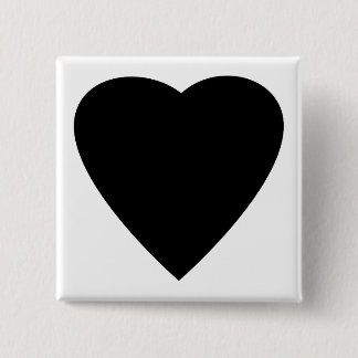 Badge Carré 5 Cm Noir et Blanc Love Heart Design.