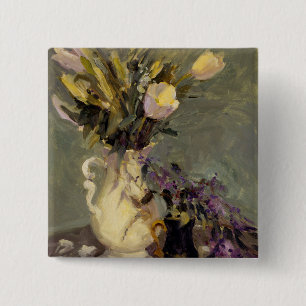 Badge Carré 5 Cm Noir et or