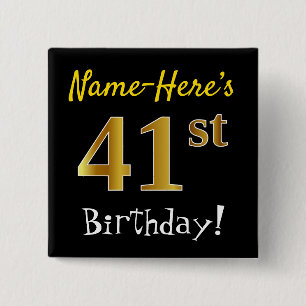 Badge Carré 5 Cm Noircissez, anniversaire d'or de Faux le