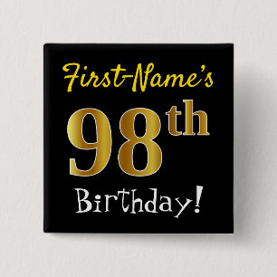 Badge Carré 5 Cm Noircissez, anniversaire d'or de Faux le