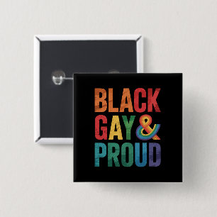 Badge Carré 5 Cm Noirs gays et fiers LGBTQ Noirs queer