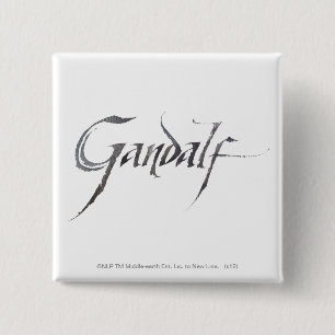 Badge Carré 5 Cm Nom de Gandalf Texté