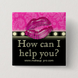 Badge Carré 5 Cm Nom de l'artiste maquillage Bouton Bouton Broche L