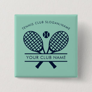Badge Carré 5 Cm Nom de l'équipe de l'entraîneur du club de tennis 