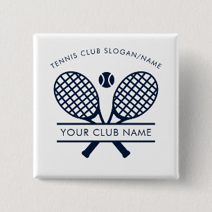 Badge Carré 5 Cm Nom de l'équipe du Club de Tennis Entraîneur n'imp