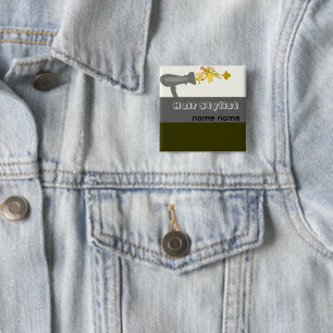 Badge Carré 5 Cm Nom de salon de diva de coiffeur