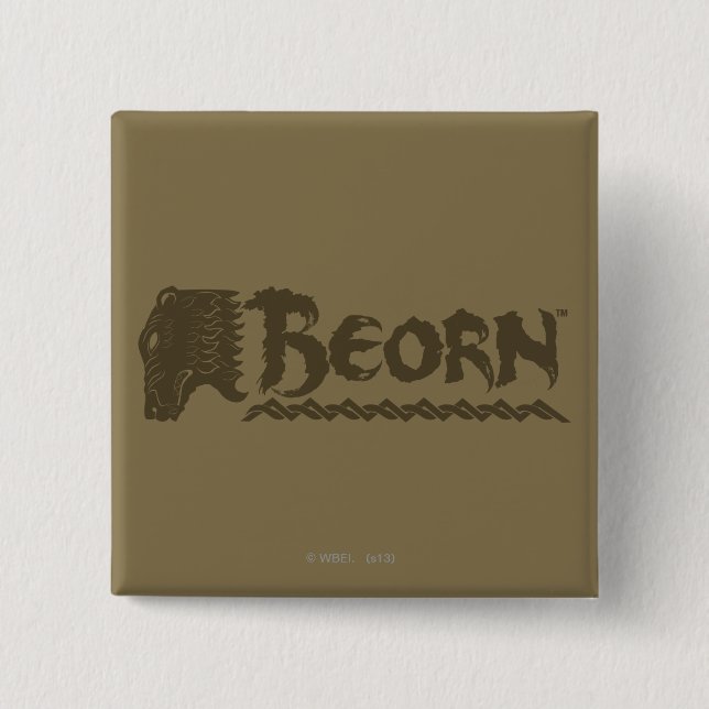 Badge Carré 5 Cm Nom de tête d'ours BEORN™ (Devant)