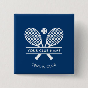 Badge Carré 5 Cm Nom d'équipe de tennis moderne de club de sport pe