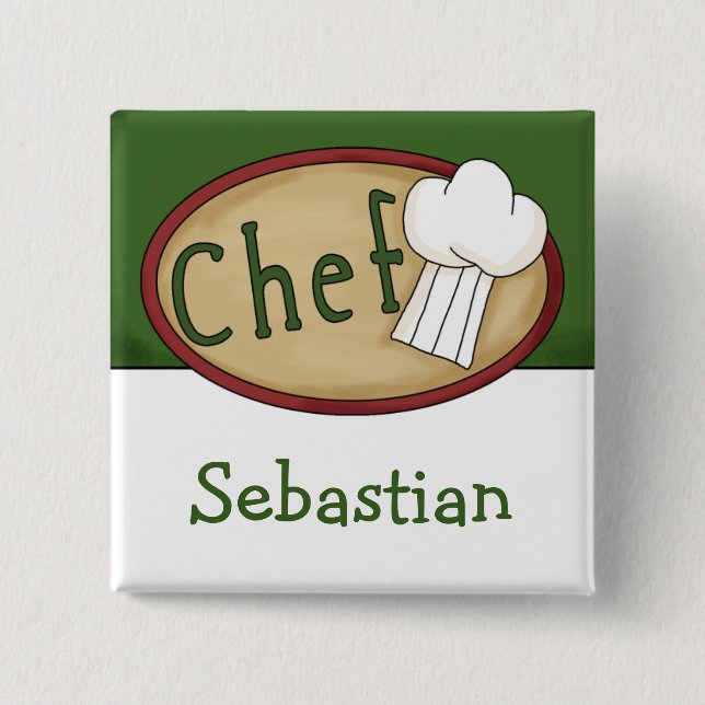 Badge Carré 5 Cm Nom du chef (Devant)