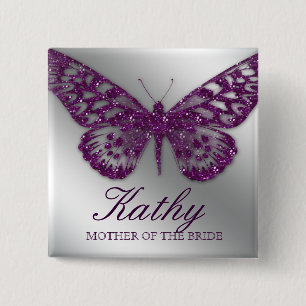 Badge Carré 5 Cm Nom du mariage Bouton Bouton Bouton Étincelle Papi