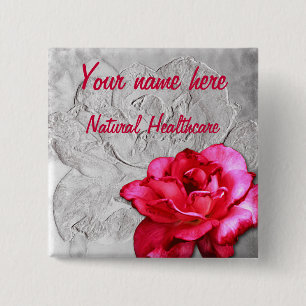 Badge Carré 5 Cm Nom naturel Tage de soins de santé