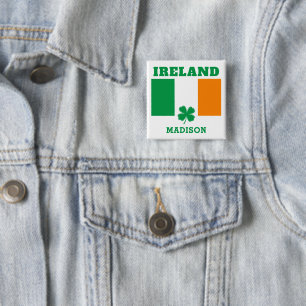 Badge Carré 5 Cm Nom personnalisé Irlande