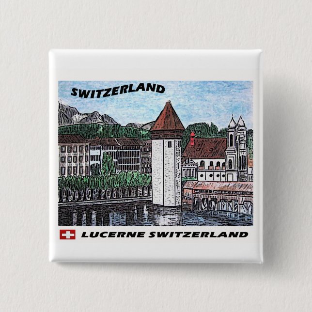 Badge Carré 5 Cm Nommez votre bouton (Devant)