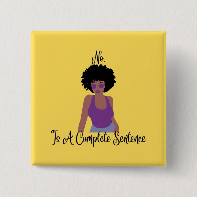 Badge Carré 5 Cm Non Est Une Peine Complète (Devant)