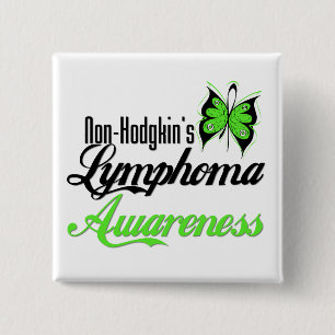 Badge Carré 5 Cm Non Hodgkins Lymphoma Awareness Butterfly