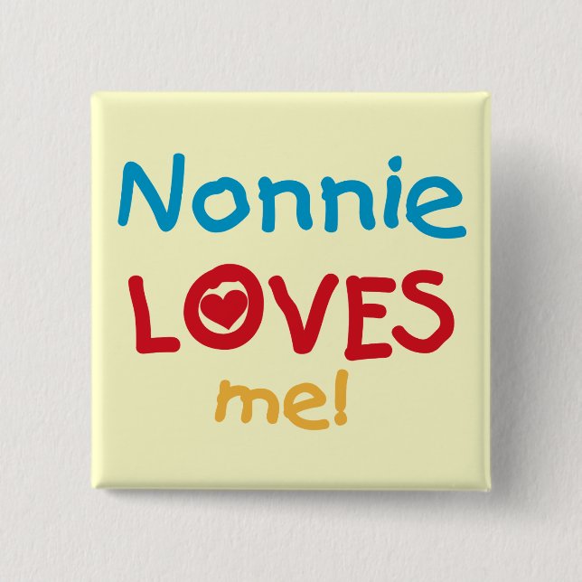 Badge Carré 5 Cm Nonnie aime moi t-shirts et cadeaux (Devant)