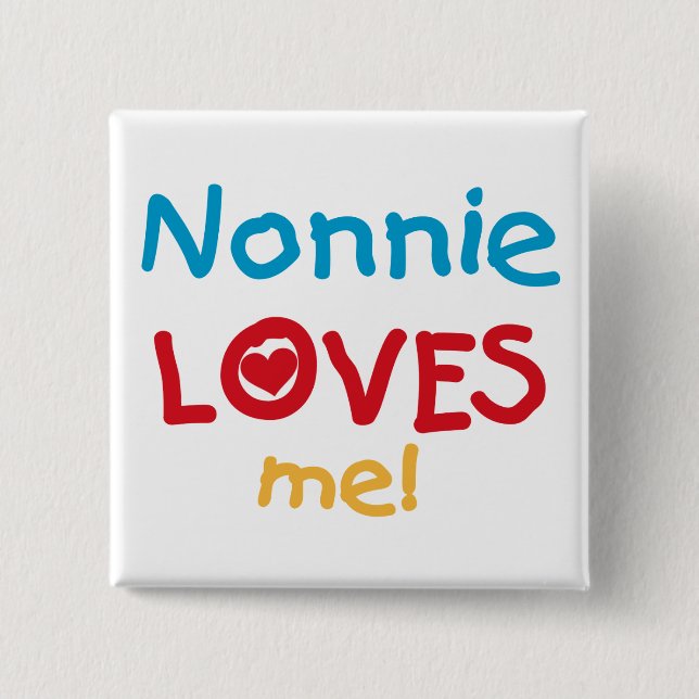 Badge Carré 5 Cm Nonnie aime moi t-shirts et cadeaux (Devant)