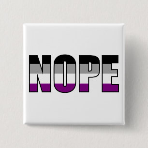 Badge Carré 5 Cm Nope Asexuel Pride drapeau Ace Pride
