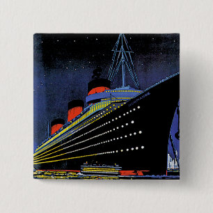 Badge Carré 5 Cm Normandie la nuit