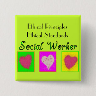 Badge Carré 5 Cm Normes Principe-Morales morales d'assistant social