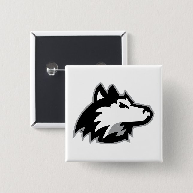 Badge Carré 5 Cm Northern Illinois Huskies (Devant & derrière)