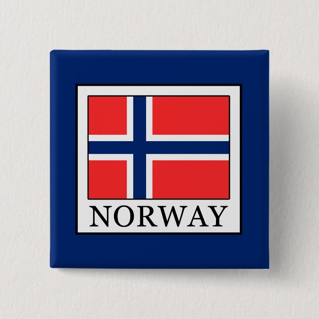 Badge Carré 5 Cm Norvège (Devant)