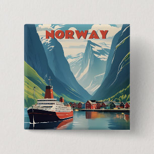 Badge Carré 5 Cm Norvège