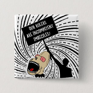 Badge Carré 5 Cm Nos règles sont les imbeciles incompétents