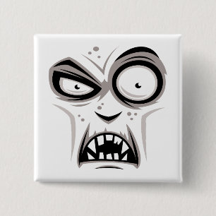 Badge Carré 5 Cm Nosferatu Vampire Face