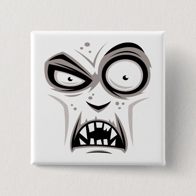 Badge Carré 5 Cm Nosferatu Vampire Face (Devant)