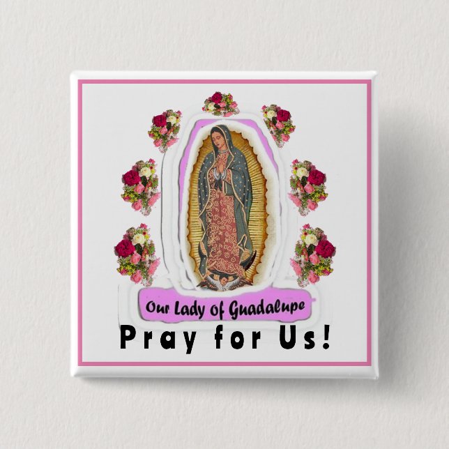 Badge Carré 5 Cm Notre-Dame de Guadalupe (Devant)